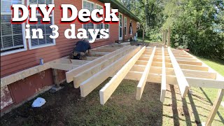 3 day DIY NO Dig Deck day 1 of 2 [upl. by Wera]