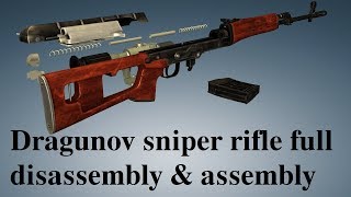 Dragunov sniper rifle full disassembly amp assembly [upl. by Sidnarb]