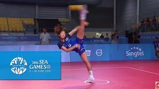 Sepaktakraw Womens Regu Semifinal Thailand vs Vietnam Day 8  28th SEA Games Singapore 2015 [upl. by Affay]