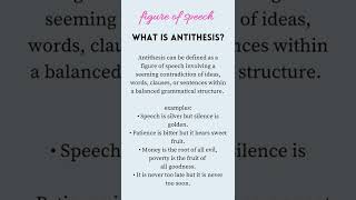 Antithesis Figure of speech 5  What is Antithesis Meaning and Examples of Antithesis shorts [upl. by Eednam]