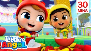 Apples and Bananas Race  More Adventure Songs LittleAngel Kids Songs amp Nursery Rhymes [upl. by Lamrert]