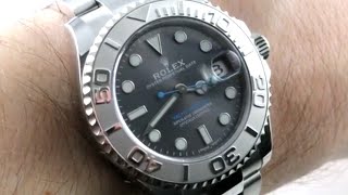 Rolex Yacht Master 37mm DARK RHODIUM 268622 Platinum Stainless Steel Luxury Watch Review [upl. by Otir]