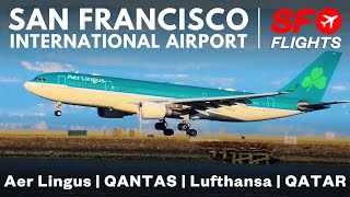 4K SFO PLANE SPOTTING  San Francisco Airport  Air France ZIPAIR Emirates Aer Lingus QANTAS [upl. by Delwyn]