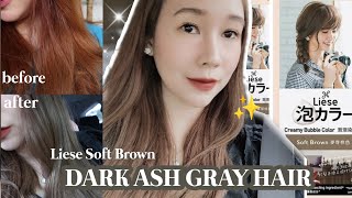 I DYED MY HAIR AT HOME WITH LIESE SOFT BROWN DARK ASH GRAY MURA LANG 💖 [upl. by Boardman502]