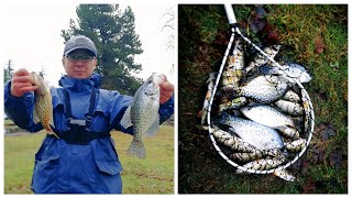 Crappie fishing in the winter from the bank with and without a bobber [upl. by Raval745]