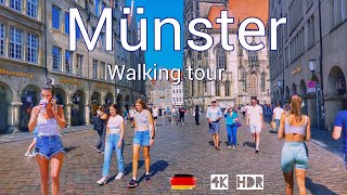 Münster Germany Walk to discover the most beautiful spots in the city 4k 60fps Walkingtour ☀️2023 [upl. by Ronyam]