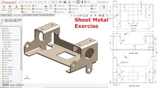 Advanced Sheet metal Exercise in SolidWorks [upl. by Etana]