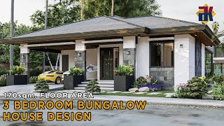 HOUSE DESIGN 3 Bedroom Bungalow  170sqm  Exterior amp Interior Animation [upl. by Malinowski]