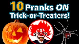 10 TOP Halloween Pranks ON TrickorTreaters [upl. by Ybocaj]