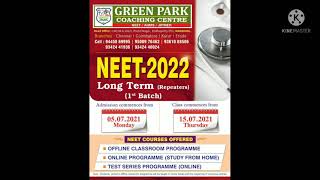 GREEN PARK COACHING CENTRE NAMAKKAL 20212022 BATCH UPDATE Classes commence from July [upl. by Kele]