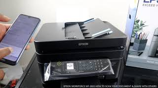 Epson Workforce WF 2835 How to Scan Your Document and Share [upl. by Andre819]