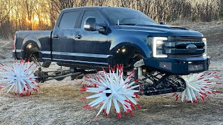 F350 on REAPER WHEELS Literally Tills FROZEN DIRT [upl. by Ng]