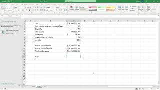 How to Calculate A WACC using Excel for college classes [upl. by Ambler]