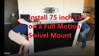 Install fullmotion TV wall mount for a 75 inch Sony Bravia 4K UHD LED LCD TV [upl. by Rohclem]