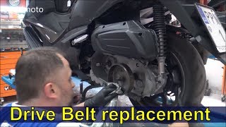 Drive Belt replacement on a scooter SYM CruiSym 300cc [upl. by Carthy755]