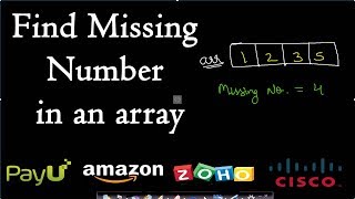 Find missing number in an array [upl. by Soalokcin]