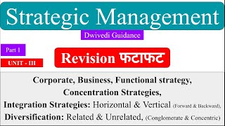 5  Strategic management  concentration Integration Diversification concentric conglomerate [upl. by Stoops253]