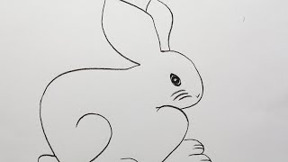 rabbit drawing from numbers 22 how to draw a rabbit easy [upl. by Oiramrej]