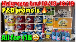 Walgreens couponing haul 10131019 PampG promotion is so FIRE 🔥  This was all just 15 [upl. by Ainer]