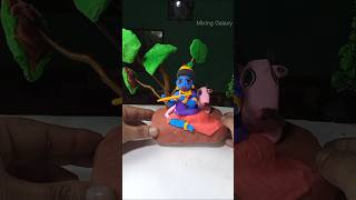 Beautiful Shree Krishna Idol Making With Super Clay 🦚 Jai shree Krishna krishna shortvideo [upl. by Zetroc786]