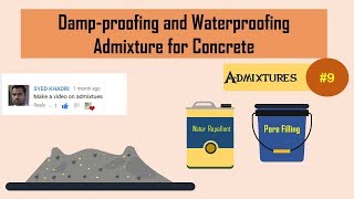 Dampproofing and Waterproofing Admixture for Concrete  Admixtures 9 [upl. by Beyer96]