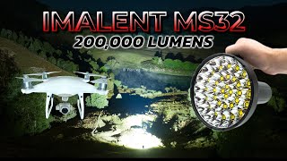 Imalent MS32  Worlds Brightest Flashlight 2024  200000 Lumens  Drone Aerial Photos [upl. by Acinorev]