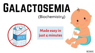 Galactosemia  In 4 minutes  Biochemistry  Medinare [upl. by Eedyak710]