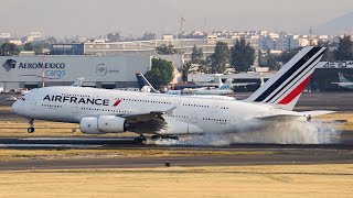 BIG and HEAVY Airplanes  Mexico City Airport  Best of 2019  2020  A380 A340 B747 B777 AN124 [upl. by Einnil]