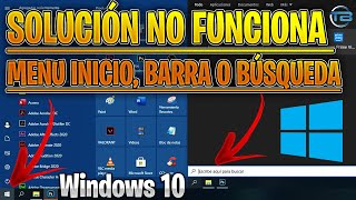 SOLUCIÓN NO FUNCIONA BARRA de TAREAS MENÚ INICIO y BÚSQUEDA en Windows 10 2021 ❌ Error de sistema [upl. by Leumek981]