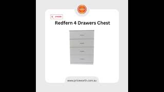 Redfern 4 Drawers Chest  Tallboy Jumbo Size  White [upl. by Ydnam951]