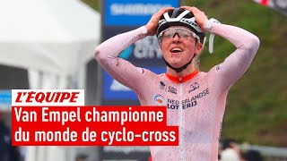 Mondiaux cyclocross 2023  À 20 ans van Empel décroche son premier titre de championne du monde [upl. by Adnohral]