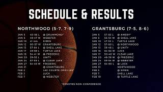 Northwood  Grantsburg Boys West Lakeland Conference Basketball [upl. by Nedyaj721]