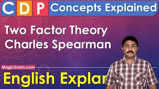 Two Factor Theory  Charles Spearman CDP Concepts English Explanation [upl. by Raeann924]