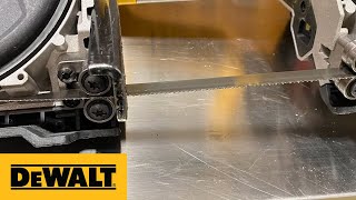 DEWALT® Product Guide  DCS376 Bandsaw Blade Installation and Removal [upl. by Melli28]