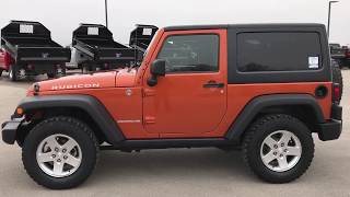 2011 USED JEEP WRANGLER 2 DOOR TWO DOOR RUBICON MANGO TANGO WALK AROUND REVIEW SOLD 9424 [upl. by Heidie]