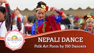 Nepali Dance  Folk Art Form Nepal  World Culture festival 2016 [upl. by Aubine]