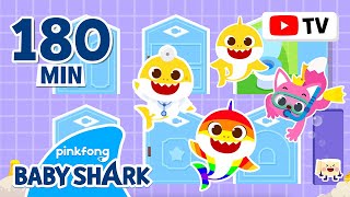 📺TV Baby Shark BEST Stories  Compilation 3hr  Hiden Seek Hospital Play  Baby Shark Official [upl. by Ozen]