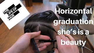 Horizontal Graduation Haircut  The Wedge  The Firefly  Vidal Sassoon [upl. by Haiasi392]