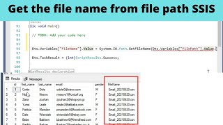 02 Get the file name from file path in SSIS and insert into SQL table  SSIS real time scenarios [upl. by Irrak]