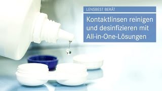 Kontaktlinsen reinigen mit AllinOneLösungen  Tipps von Lensbest [upl. by Elimaj758]