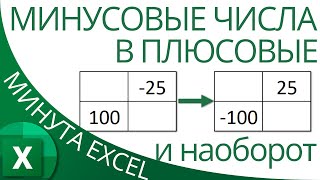 Excel Как изменить отрицательные числа на положительные и наоборот минусовые на плюсовые значения [upl. by Mazlack]