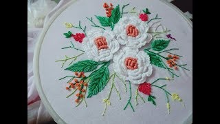 Hand embroidery Brazilian embroidery design [upl. by Ailed537]