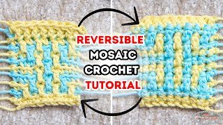 How to REVERSIBLE MOSAIC CROCHET  Easiest Tutorial [upl. by Auqenehs]