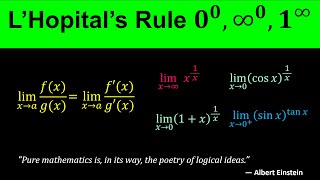 LHopitals Rule  Indeterminate Power Forms  00 1infinity infinity0  Calculus [upl. by Aiuqet471]