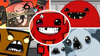 Super Meat Boy  All Bosses  Cutscenes No Damage [upl. by Syd]