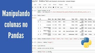 Manipulando colunas em um dataframe pandas Python para Machine Learning  Aula 16 [upl. by Enirtak]