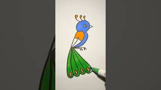 How to draw a peacock easy🦚 Step by step drawing [upl. by Nirok923]