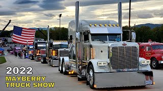 Mayberry Truck Show 2022 Custom Big Rig Trucks  October 1 2022 Mt Airy NC [upl. by Artemed640]