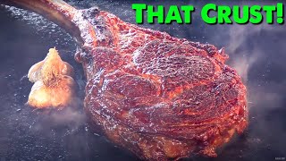 How To Cook A Tomahawk Ribeye on the Blackstone Griddle  Perfect Steak Crust  Ballistic BBQ [upl. by Airbmak446]