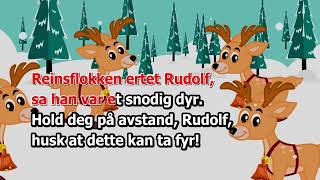 RUDOLF ER RØD PÅ NESEN med tekst [upl. by Hnacogn]